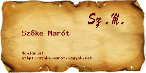 Szőke Marót névjegykártya